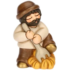 THUN Uomo con forcone e fieno in ceramica Presepe Classico* Presepe