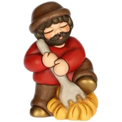 THUN Uomo con forcone e fieno in ceramica Presepe Classico* Presepe