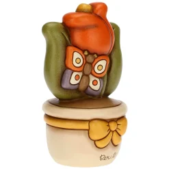 THUN Vasetto soprammobile con tulipano e farfalla - Per Te medio* Country|Vasi E Coprivasi