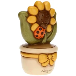 THUN Vasetto soprammobile con girasole e coccinella - Auguri medio* Country|Vasi E Coprivasi