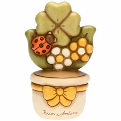 THUN Vasetto soprammobile con quadrifoglio e coccinella - Buona Fortuna medio* Country|Vasi E Coprivasi