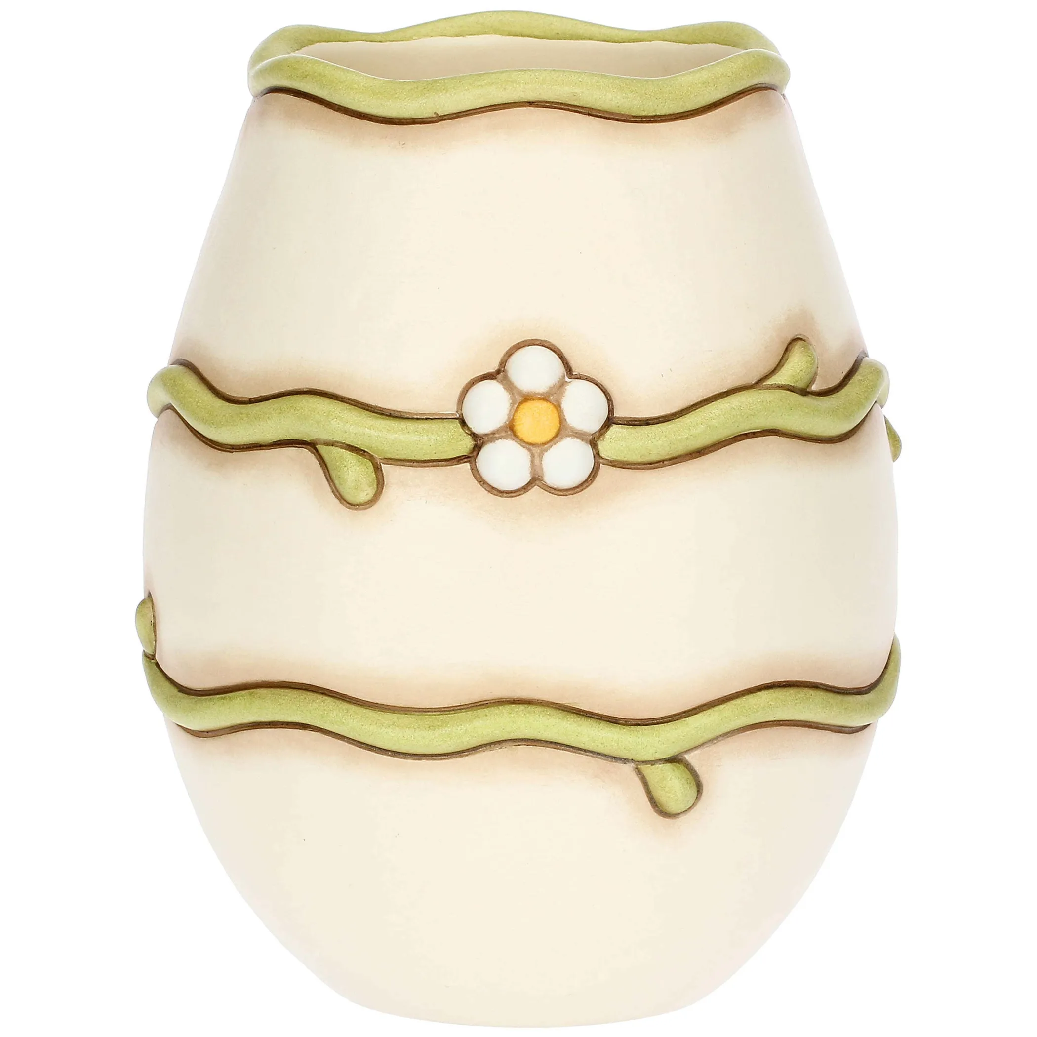 THUN Vaso con margherite e fiocco in ceramica, medio* Vasi E Coprivasi