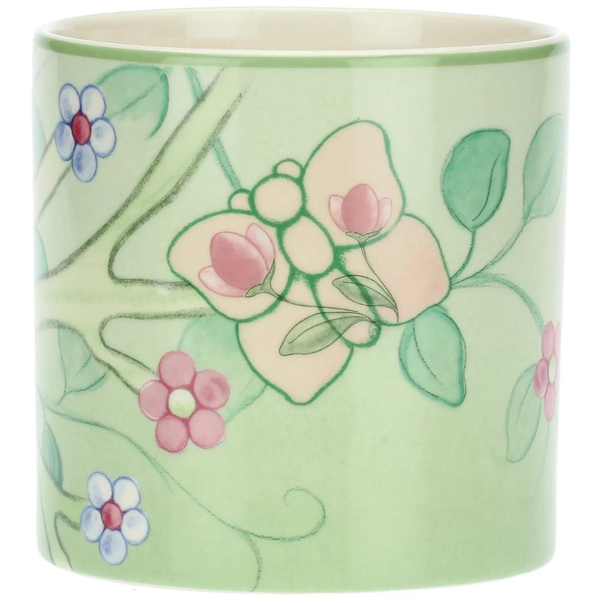 THUN Vaso in stoneware farfalle e fiori, verde* Outdoor|Vasi E Coprivasi