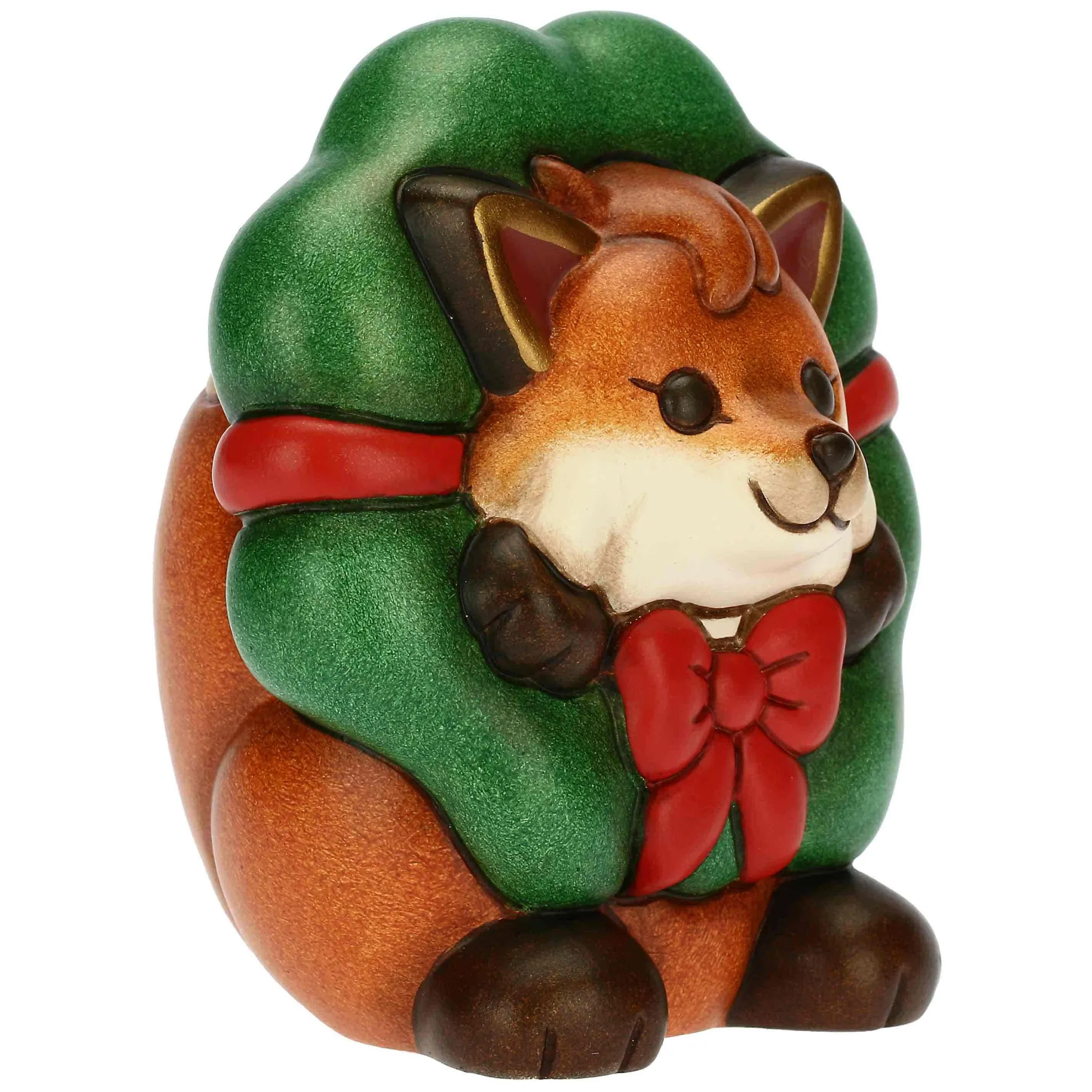 THUN Volpe Grace con ghirlanda e scatola in latta* Addobbi Natalizi|Figure